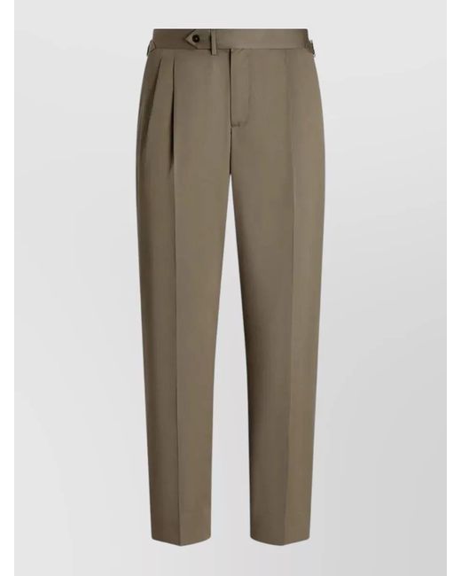 Dolce & Gabbana Natural Tailored Trousers Straight Leg Pleated Front for men