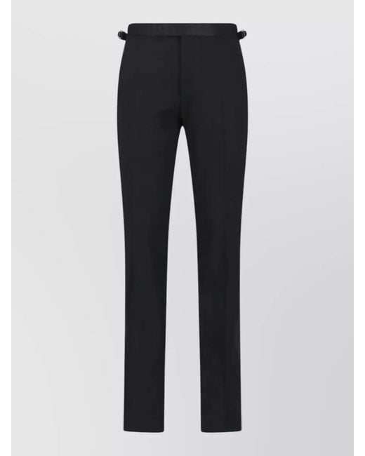 Tom Ford Blue Straight-Leg Tailored Trousers for men