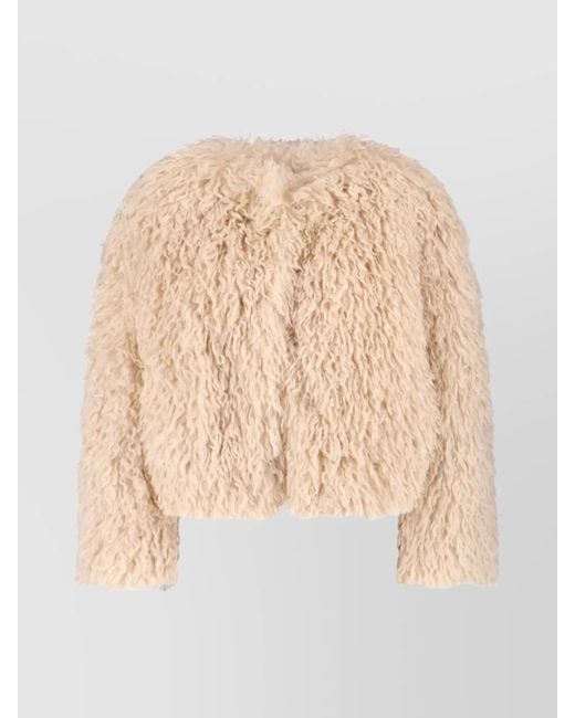 Tagliatore Natural Faux Fur Texture Jacket