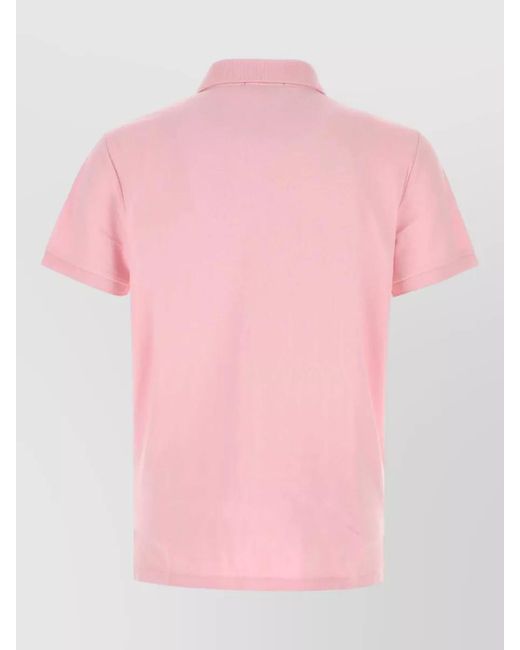 Polo Ralph Lauren Pink Short Sleeve Piquet Polo Shirt Collar for men