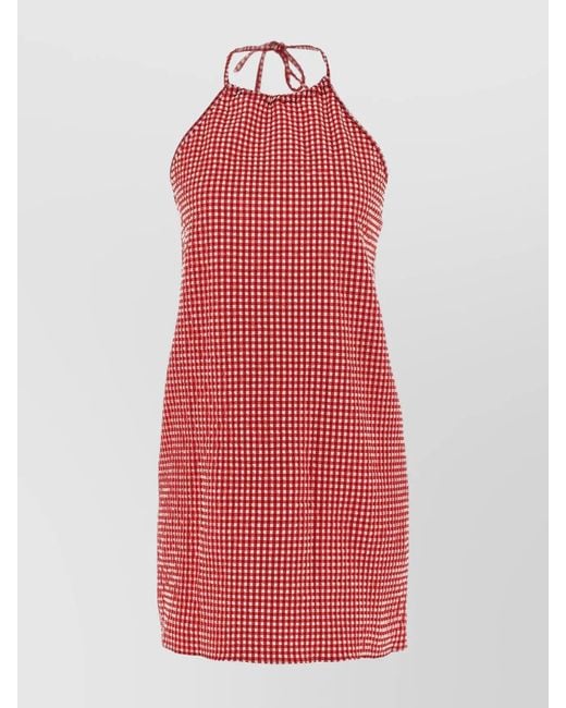 Hunza G Red Halterneck Mini Dress