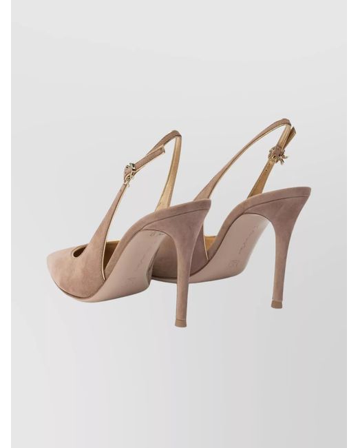 Gianvito Rossi Natural Suede Leather Slingback Sandals