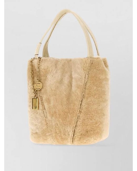 Chloé Natural Spin Shearling Tote Bag