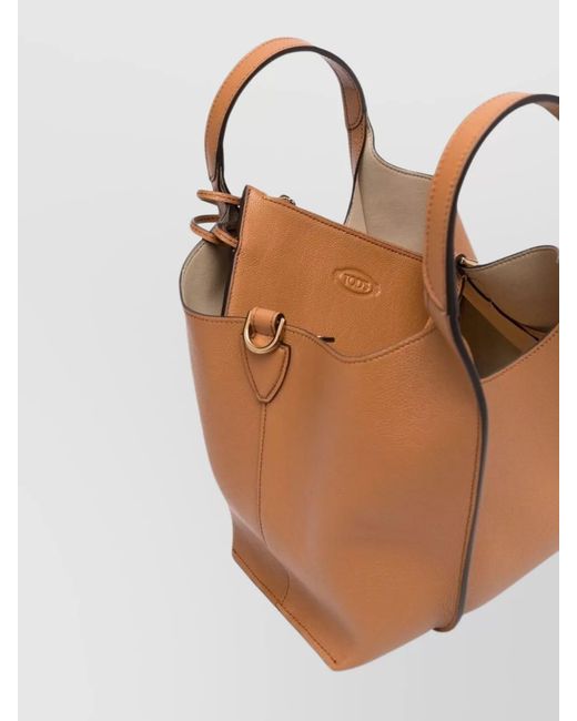 Tod's Natural T Timeless Mini Leather Tote Bag