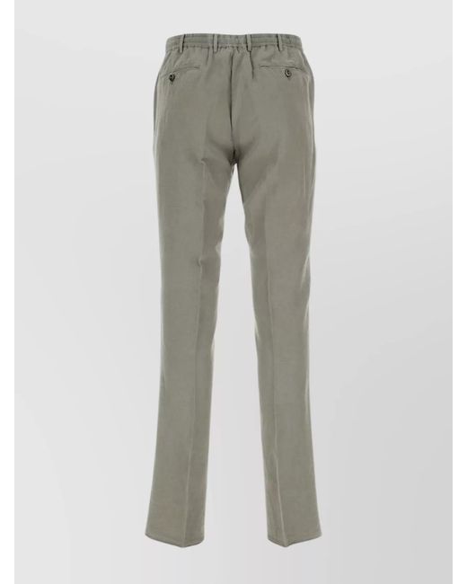 PT Torino Gray Trousers Lyocell Blend Back Pockets for men