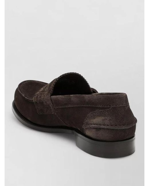 Church's Brown Suede Penny Strap Loafers Round Toe for men