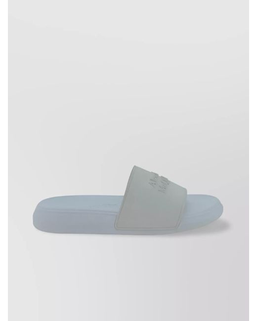 Alexander McQueen White Front Contrast Flat Sole Open Toe Sandals