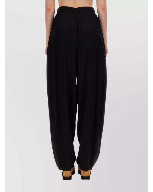 Stella McCartney Black High-Rise Wide-Leg Trousers