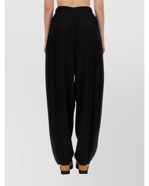 Stella McCartney Black High-Rise Wide-Leg Trousers