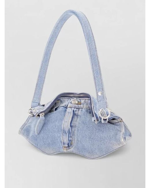 McQueen Blue Denim Mini Shoulder Bag