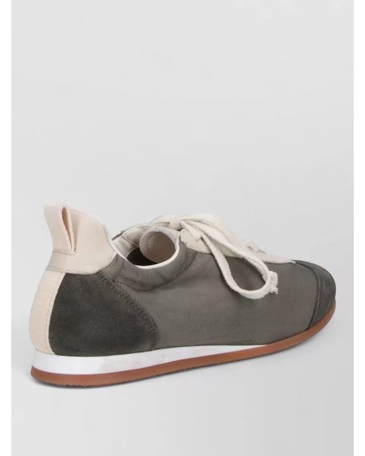Uma Wang Gray Low Top Sneakers Contrast Sole Pull Tab