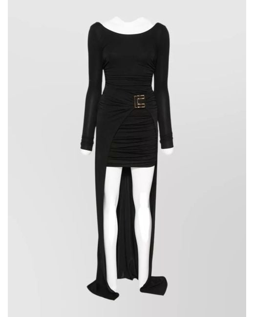 Elisabetta Franchi Black Knee-Length Dress