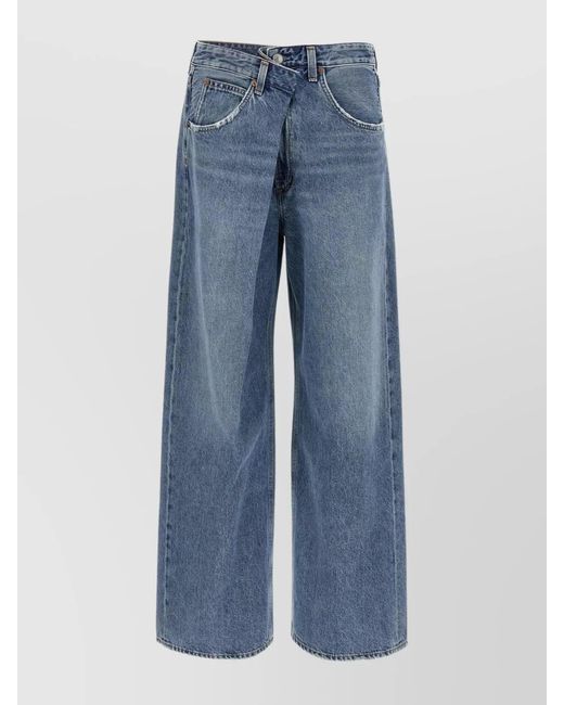 Agolde Blue Denim Wide-Leg Jeans