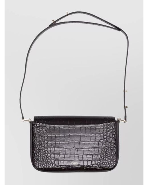 Patou Gray Calf Leather Shoulder Bag