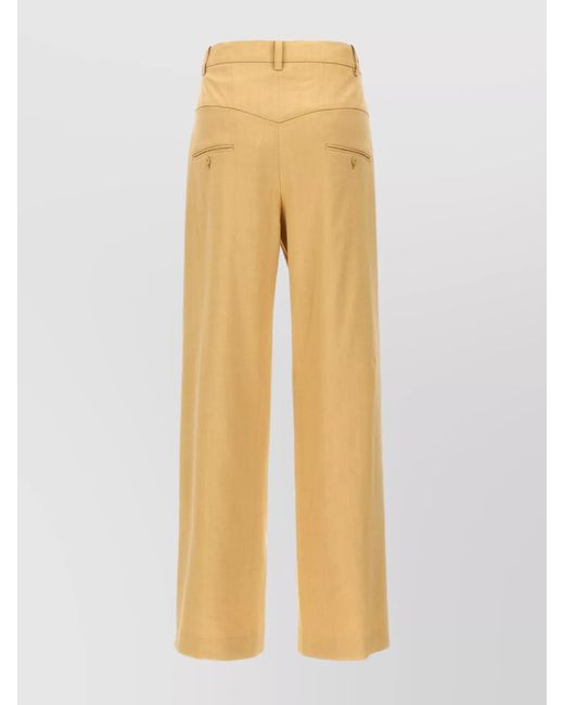 Isabel Marant Natural Wide-Leg Trousers