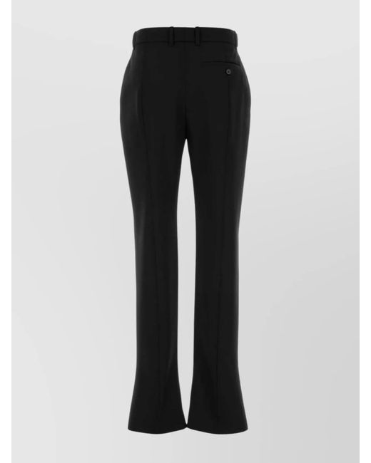 McQueen Black Wool Flared Trousers