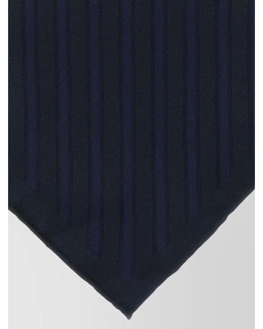 Brunello Cucinelli Blue Regimental Pure Silk Pocket Square for men
