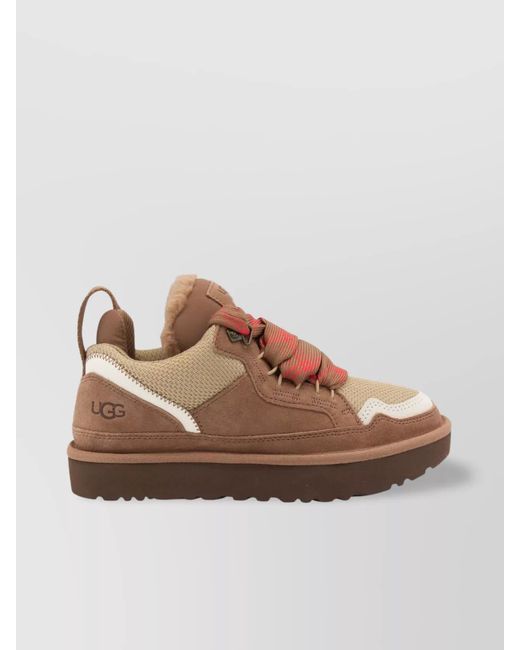Ugg Brown Leather Low-Top Sneakers