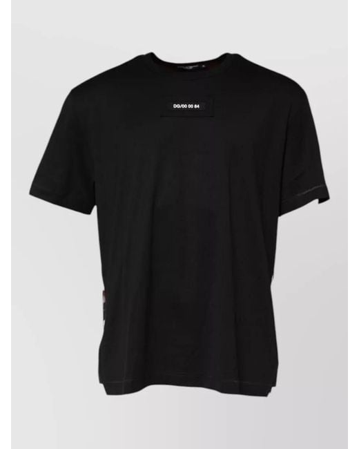 Dolce & Gabbana Black Camouflage Crew Neck Graphic Print T Shirt for men