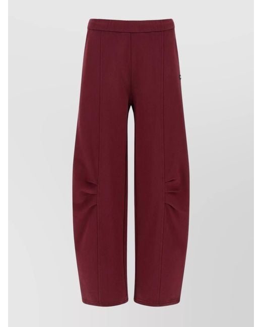 ROTATE BIRGER CHRISTENSEN Red Cotton Wide-Leg Trousers