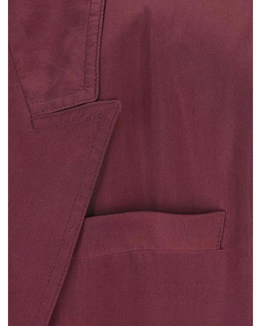 Saint Laurent Silk Habotai Tailored Double Breasted Jacket