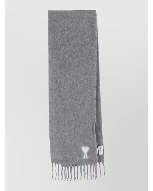 AMI Gray Alpaca Wool Scarf