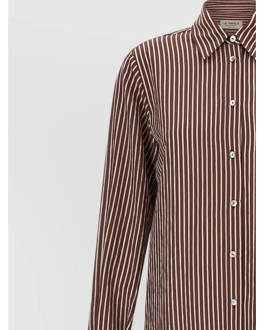 Le twins Brown Brina Dress Long Sleeves Back Tie Detail