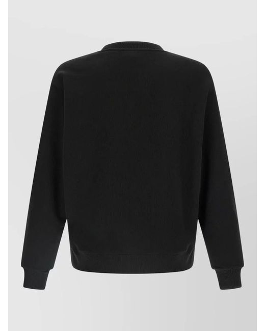 KENZO Black Cotton Embroidered Crewneck Sweatshirt for men