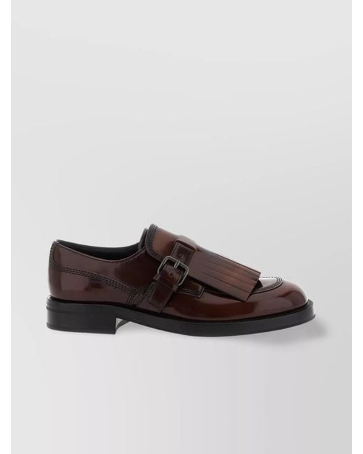 Church's Brown Leather Fringe-Detail Lace-Up Shoes