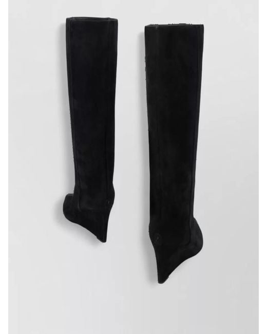 Jimmy Choo Black Suede High Wedge Boots