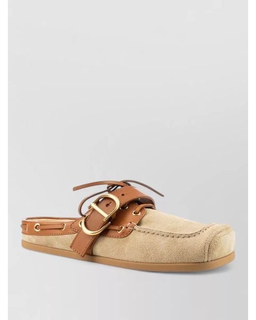 Dior Multicolor Loafers Leather Trim Round Toe Stitching
