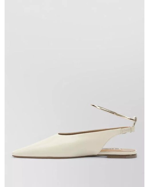 Jil Sander Natural Leather Slingback Ballerina Shoes