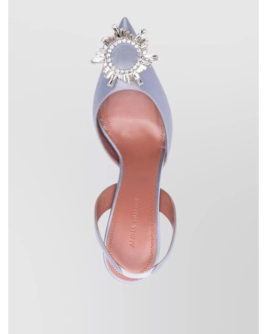 AMINA MUADDI Multicolor Begum Slingback Pumps Satin Crystal Heel