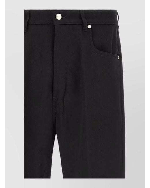Rick Owens Black Geth Straight Denim Jeans Belt Loops Back Pocket for men