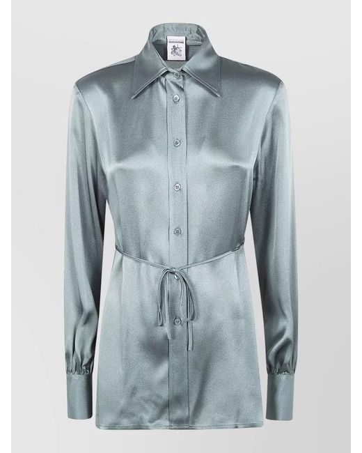 Semicouture Blue Satin Shirt