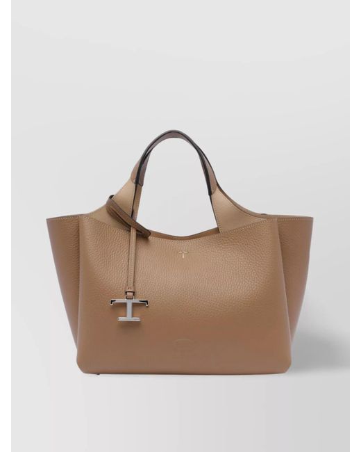 Tod's Brown Double Handle Shoulder Bag