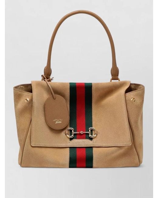 Gucci Natural Shoulder Bag Front Flap Tone Hardware