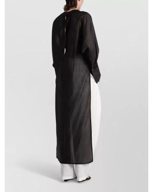 DARKPARK Blue Marine Shirt Dress Keyhole Neckline Voile