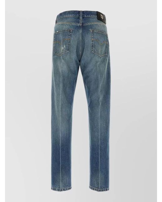 Versace Blue Denim Straight Leg Jeans for men