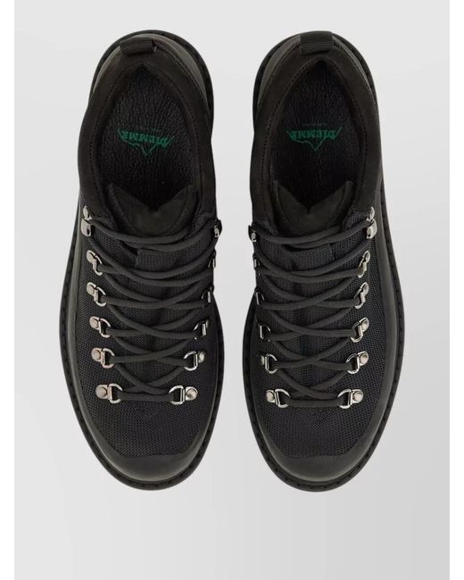 Diemme Black Lace Up Boots Metal Eyelets Padded Collar for men