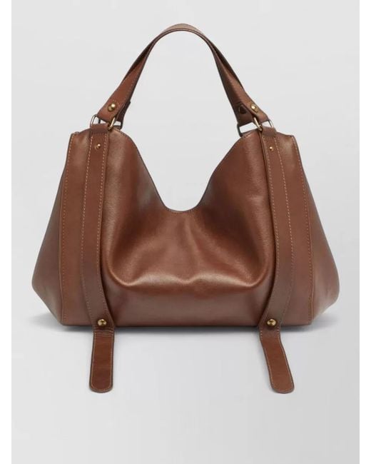 DIESEL Brown D-One Medium Leather Shoulder Bag