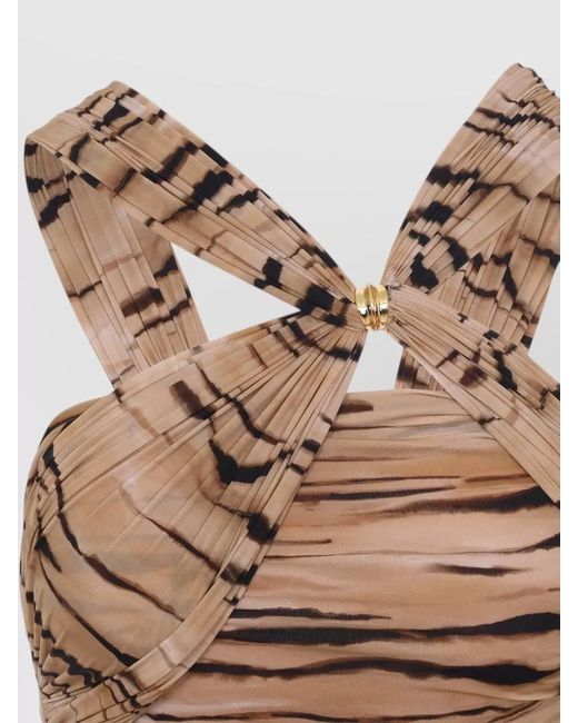 Elisabetta Franchi Multicolor Tiger Print One Piece Swimsuit Body