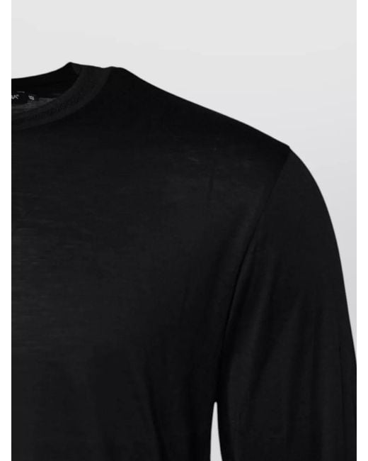 Dolce & Gabbana Black Silk Crew Neck Long Sleeve Pullover for men