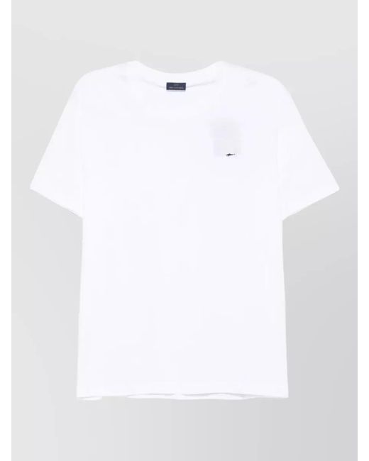 Paul & Shark White Cotton Crew Neck Short Sleeve T Shirt for men