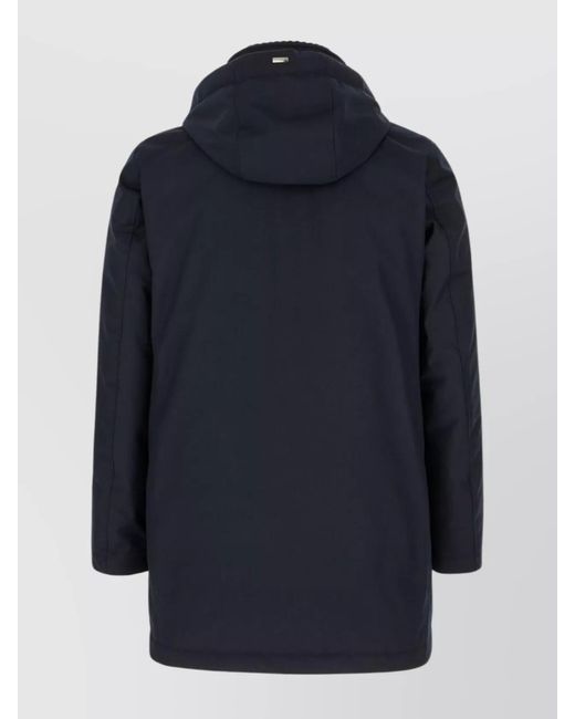 Herno Blue Down Hooded Puffer Parka for men