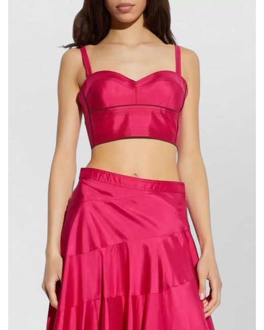 Tory Burch Pink Silk Bra Top Sweetheart Neckline Straps