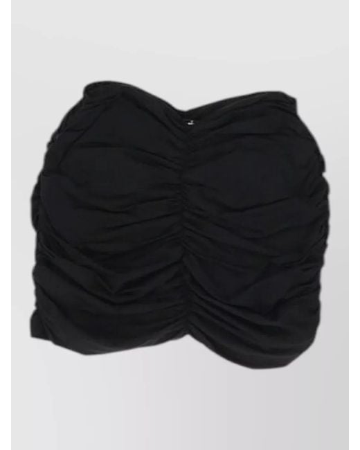 LaRevêche Black Lillibet Skirt Floral Appliqué Ruched Detailing