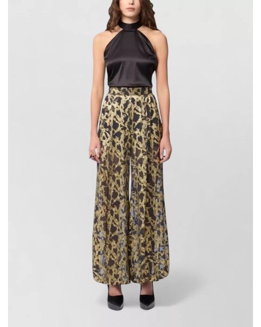 Nina Ricci Multicolor Silk Printed Wide-Leg Trousers