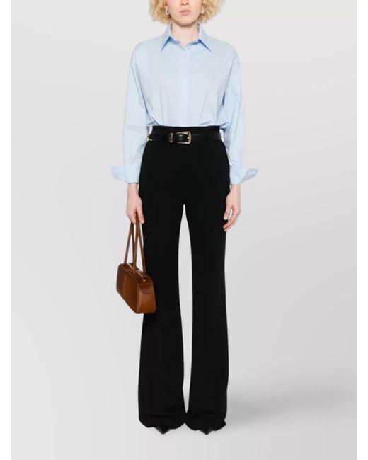 Max Mara Black High-Rise Flared Trousers