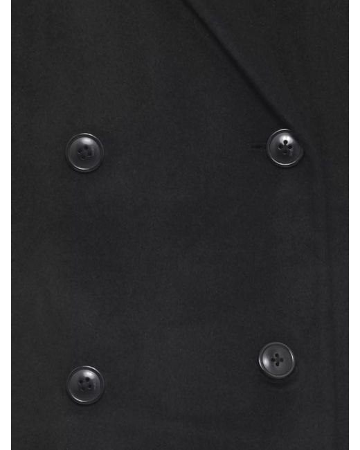 Loulou de Saison Black Cashmere Oversized Double-Breasted Coat